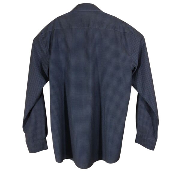 Lucky Brand shirt mens L Large blue geometric all over 4 way stretch performance - Picture 2 of 8